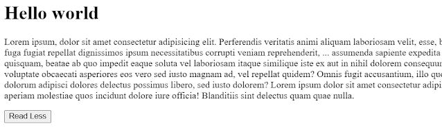 Read More Read Less Button Using HTML