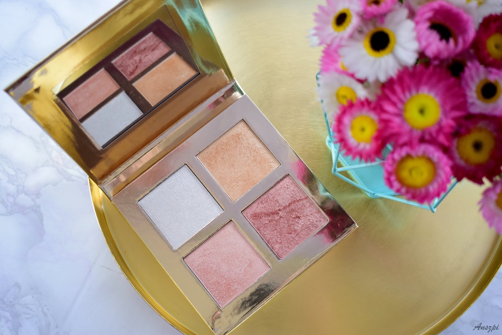 Paleta rozświetlaczy London Face Quad Makeup Revolution Anszpi blog