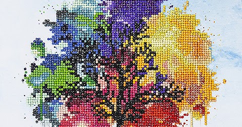 Leisure Arts Rainbow Tree Diamond Art Intermediate Kit