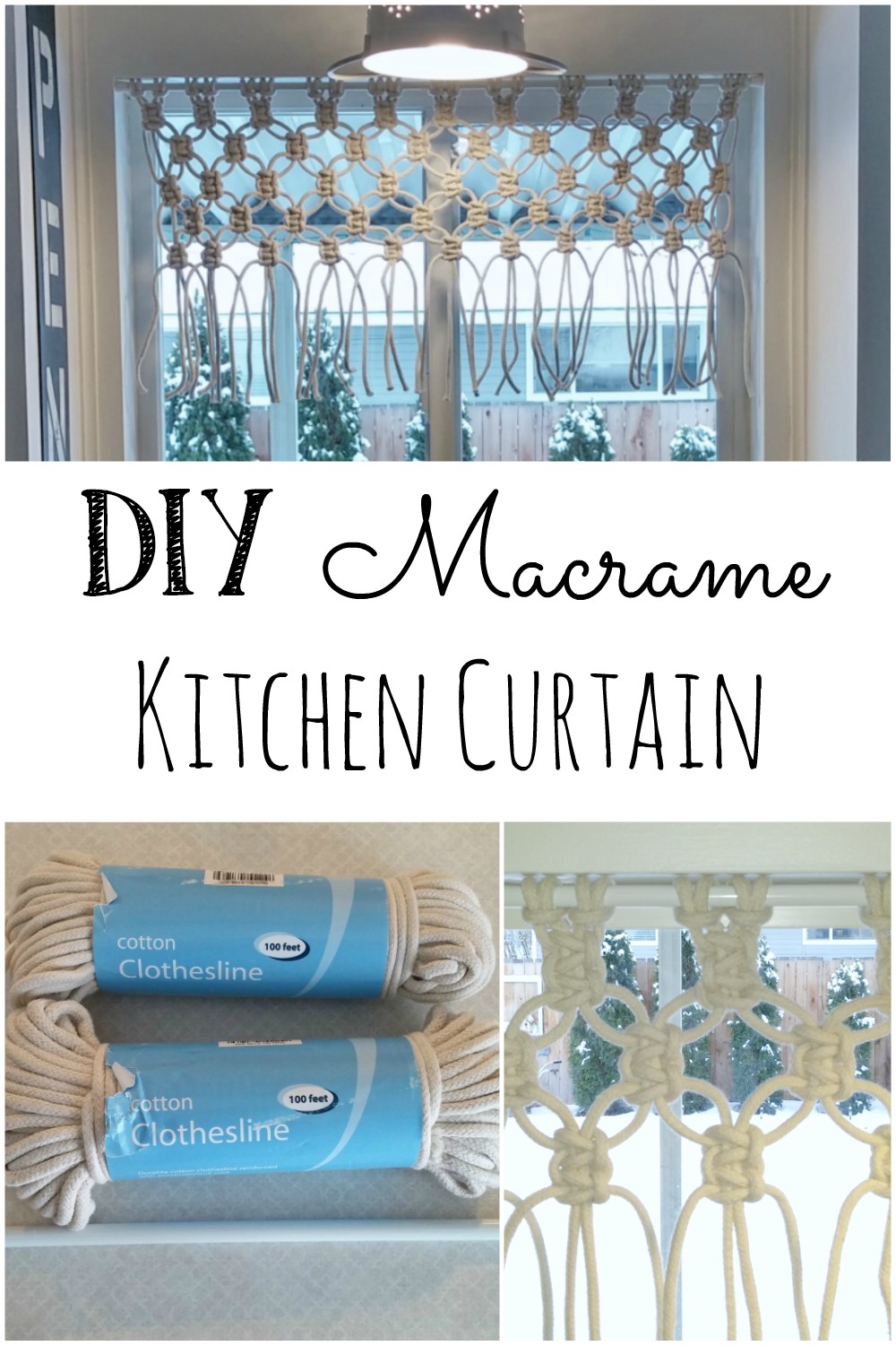 Diy Macrame Kitchen Curtain Little Vintage Cottage