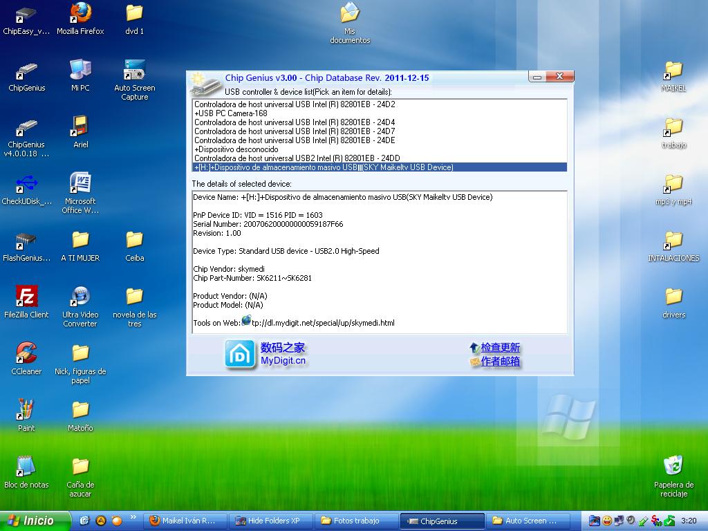 Reparación memorias flash (DATOS): Skymedi