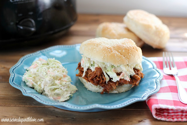 Crock Pot Pork BBQ recipe from Served Up With Love