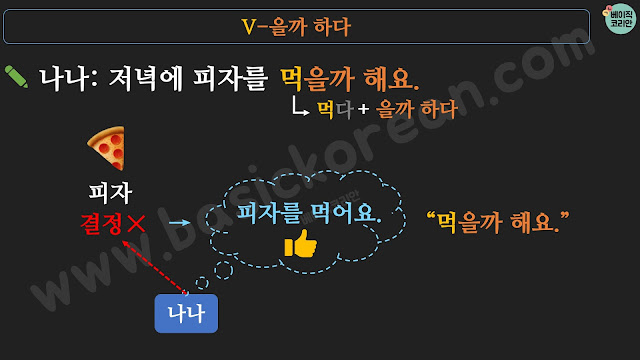 Korean Grammar V-을까 하다/ㄹ까 하다