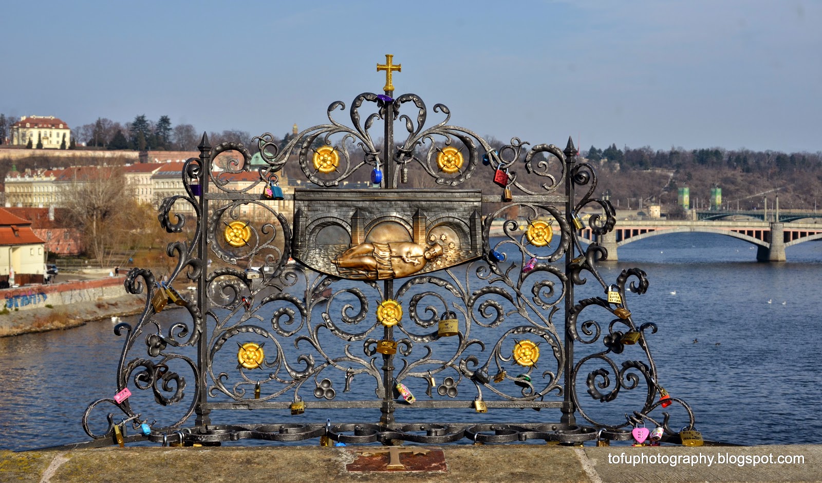 Tofu Photography Love locks on the Charles Bridge over the Vltava