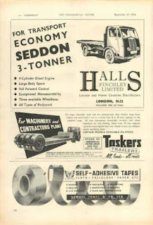 Halls (Finchley) Limited truck advert Commercial Motor 1954