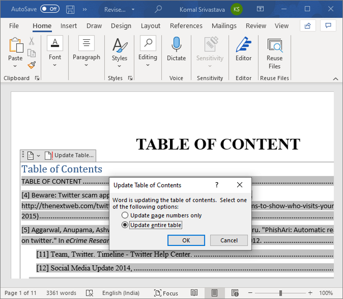 Corregir error, marcador no definido en Microsoft Word