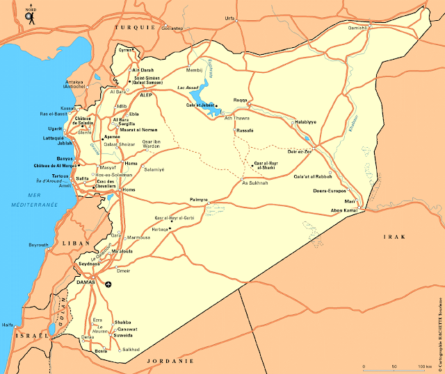  Carte simple de la Syrie