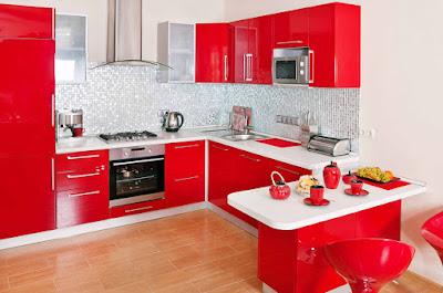 new modular red kitchen cabinets designs and color combinations 2019