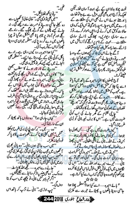 Ishq Barhana By Farah Bukhari Shuaa Digest January 2018