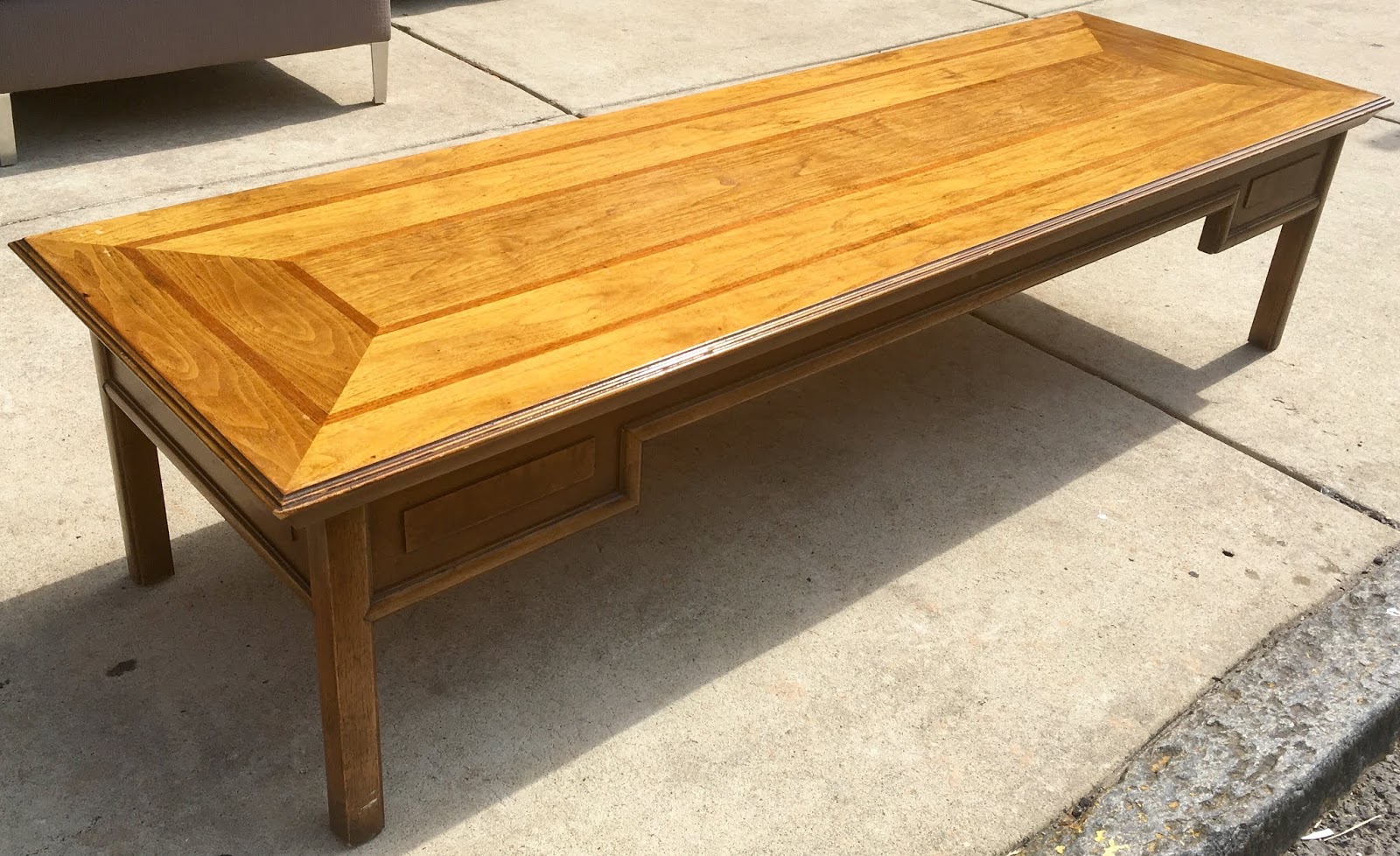 Uhuru Furniture & Collectibles Long Narrow Hardwood Coffee Table 95