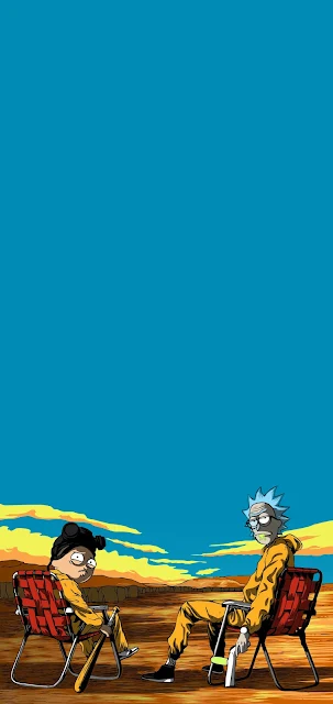 rick and morty in breaking bad style wallpaper for phone