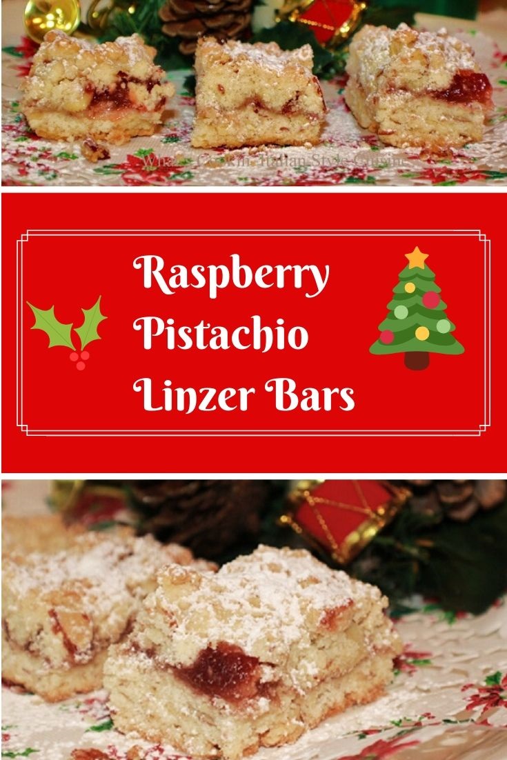 Raspberry Pistachio Linzer Bars What's Cookin' Italian Style Cuisine