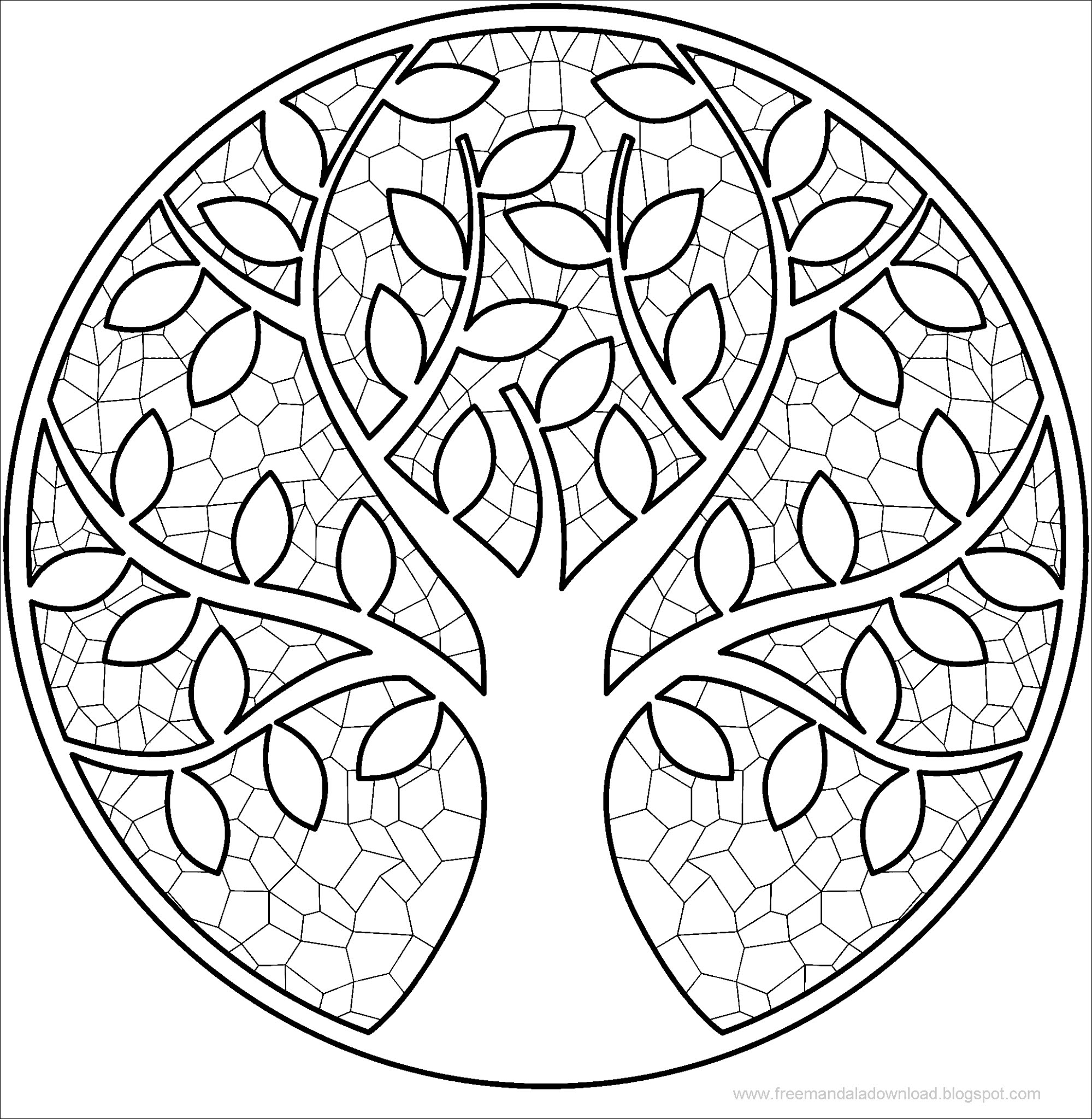 Baum Mandala Färbung ~ Free Mandala