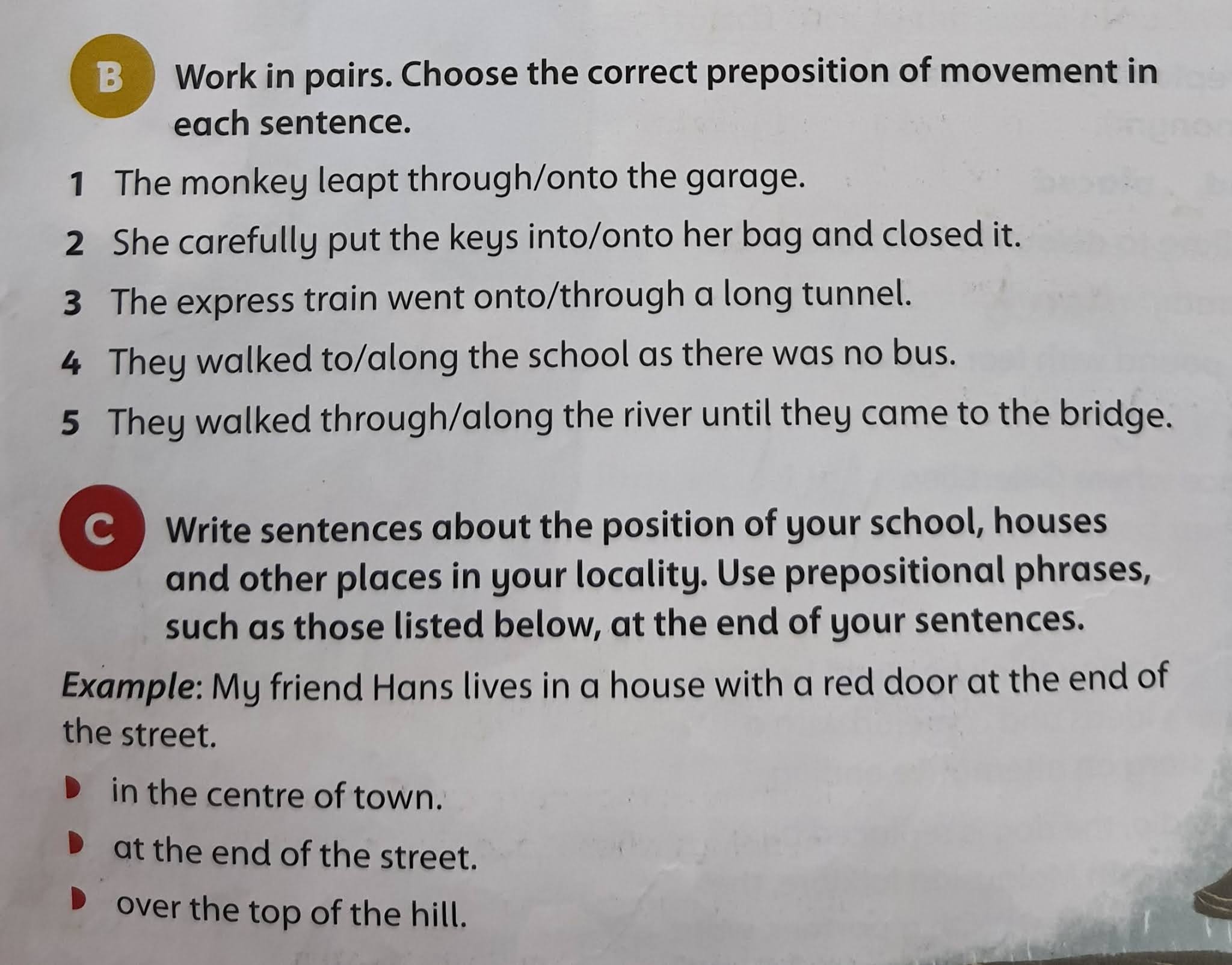 Grammar: Prepositions (Tuesday; 12/1)