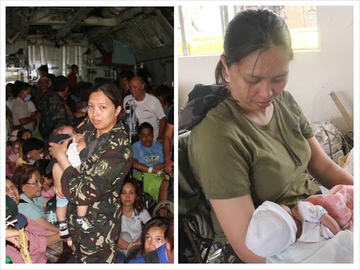breast breastfeeding milk babies philippines evacuation force air military mom calamity stricken donation obligado philippine donates soldier lady area armed