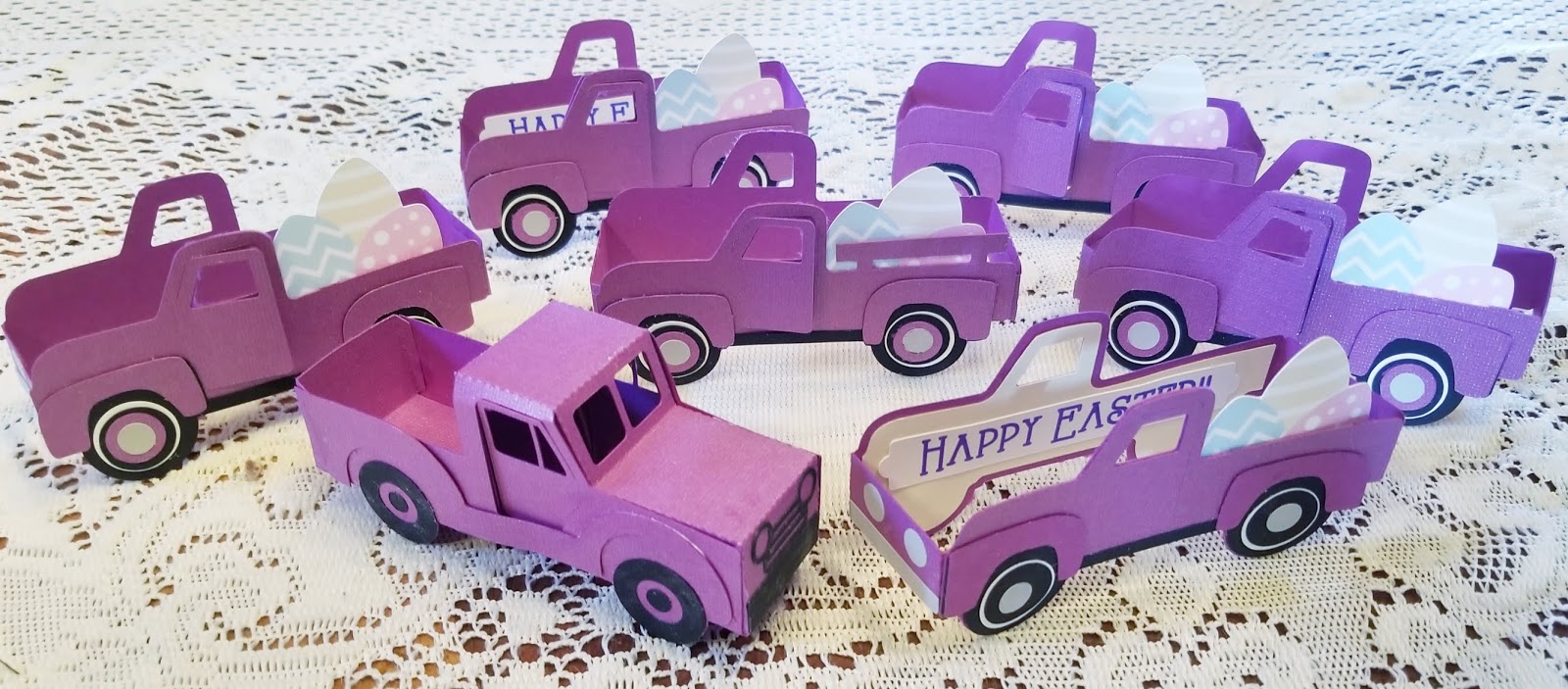 Fields Of Heather 3D Paper Easter Trucks two files compared