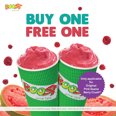 Boost Juice Bars Malaysia Thursday Special Buy 1 Free 1 Original Pink Guava Berry Crush