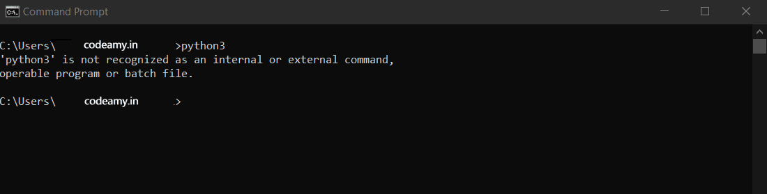 Add Python Path - Python is not recognized as an internal or external