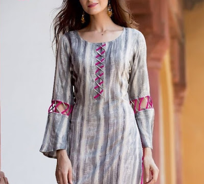 Large Chanderi Double Layer Pattern Kurti With Side Dori at Rs 1000 in Delhi