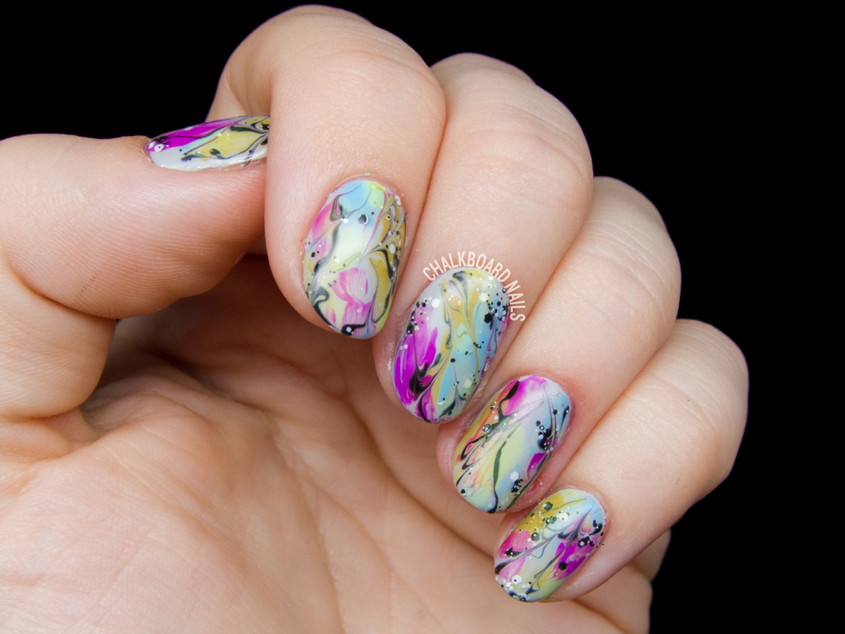 Watercolor Wash with Splattered Accents | Chalkboard Nails | Phoenix ...