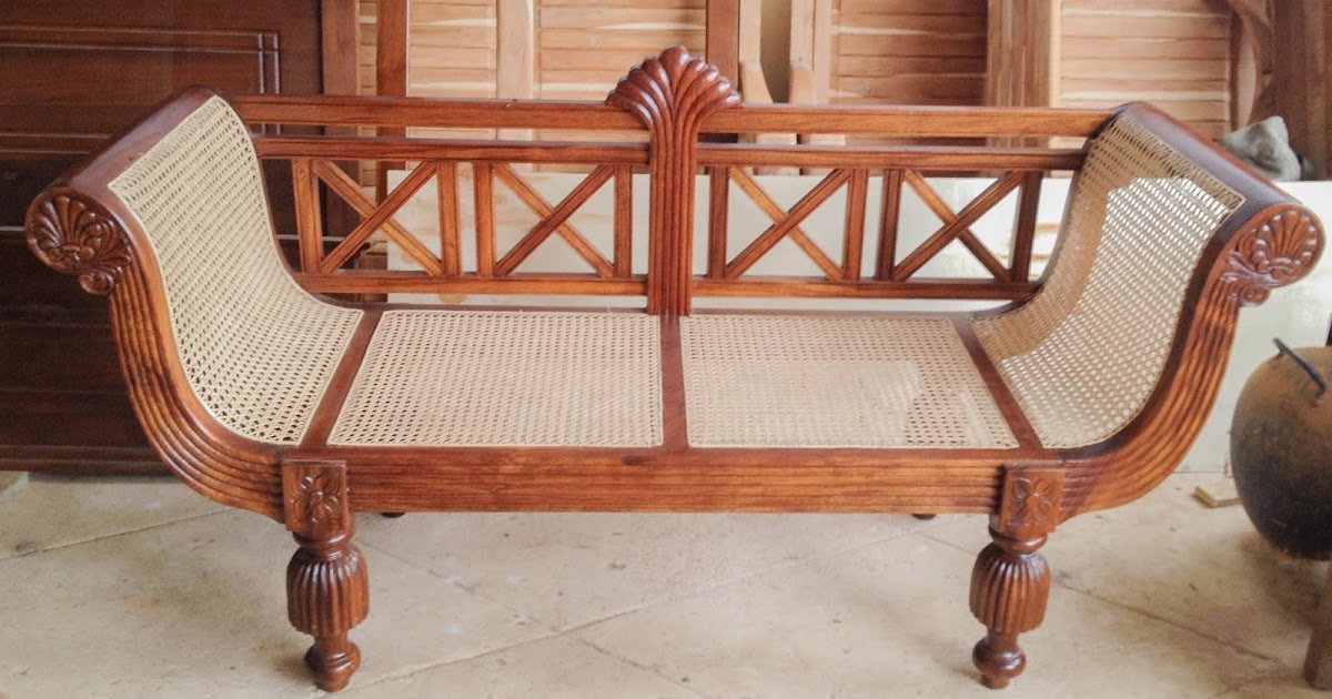SHAN LANKA FURNITURE Simple Teak Woven Sofa