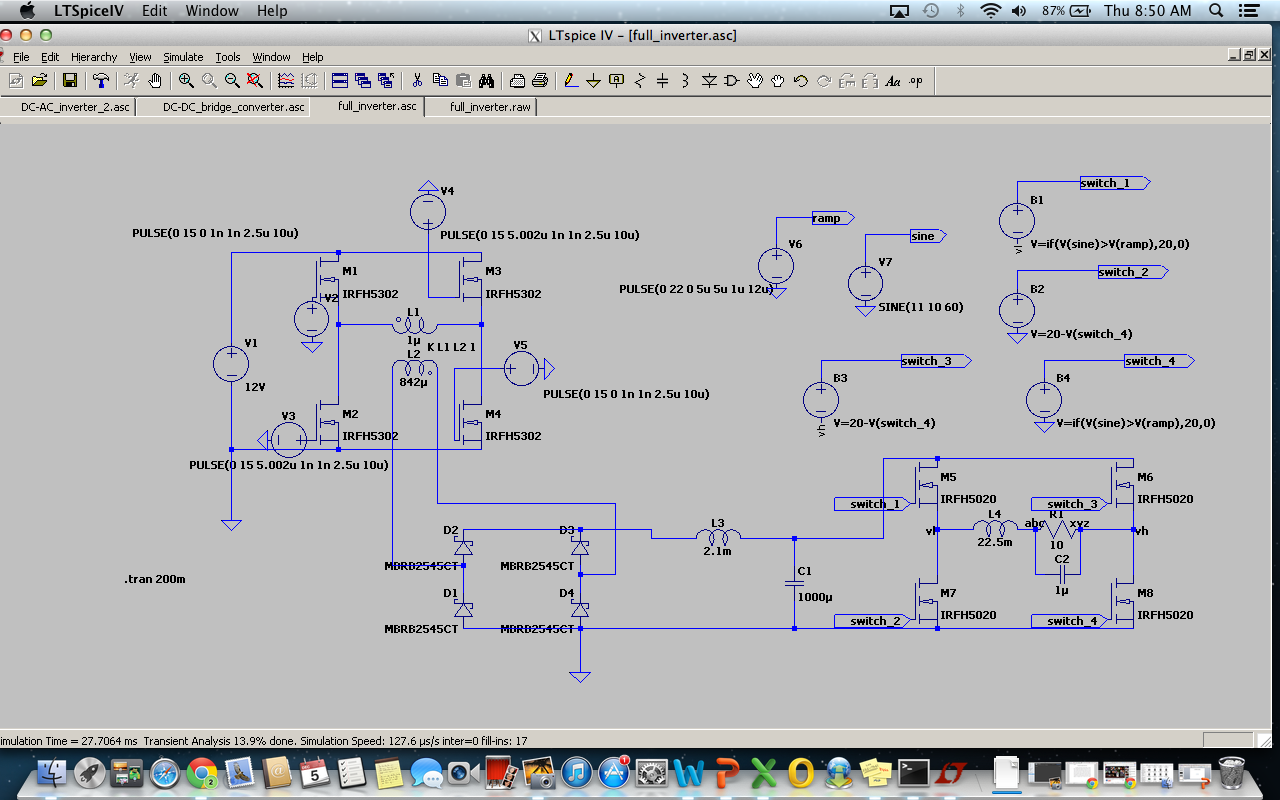 152 final project- Full Bridge Inverter: DC-AC FULL BRIDGE TOPOLOGY