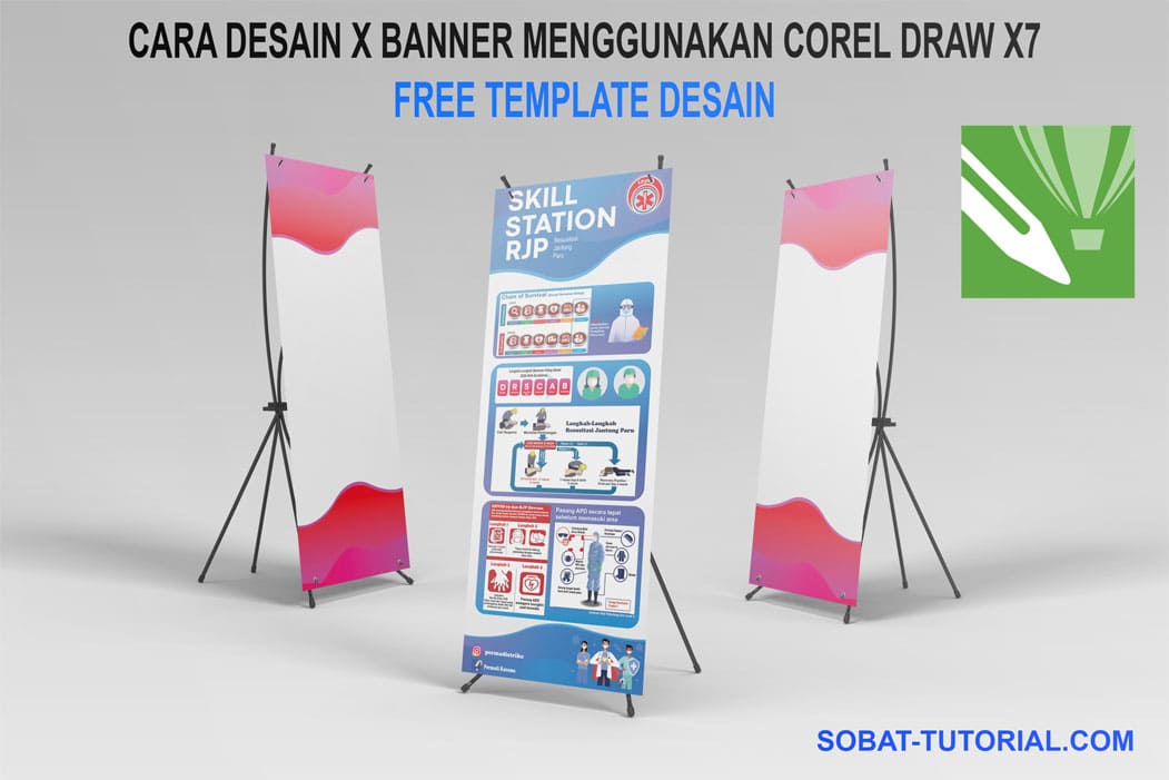 Cara Desain X Banner Menggunakan CorelDraw X7 + Free Template Desain SobatTutorial