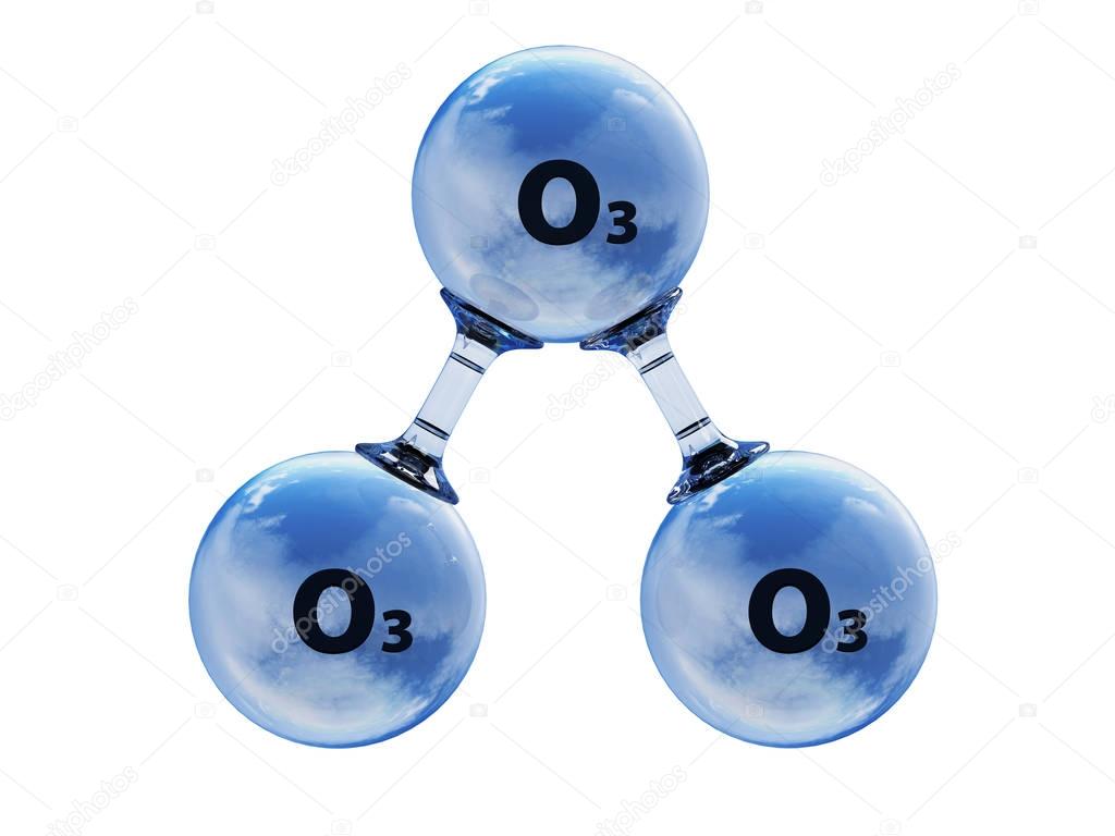Molécula de ozono