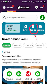 cara top up gopay