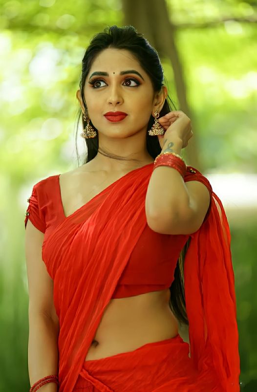 Actress Nisarga Lakshman Gowda Saree Photos Nisarga-Lakshman-Gowda-12