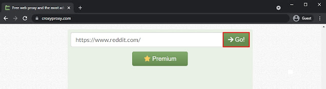 Pengetesan membuka situs reddit yang diblokir
