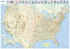 HeRuntErladEn.™ Michelin Karte USA, Planokarte, plastifiziert (Maps/Wall (Michelin)) Bücher. durch Travel House Media