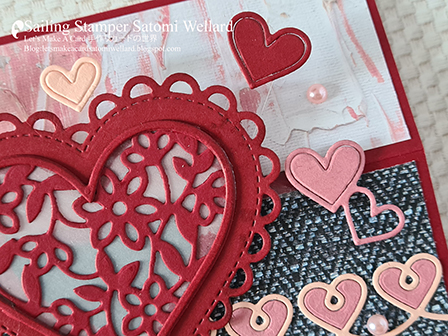 Stampin'Up! Lots Of Heart Easel Card  by Sailing Stamper Satomi Wellard #stampinginkspirationsbloghop