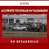 Valparaíso Accidente vehicular involucró a un motorista de Carabineros y dos vehículos particulares 