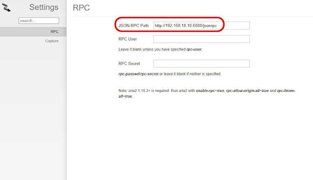 rpc aria2 openwrt