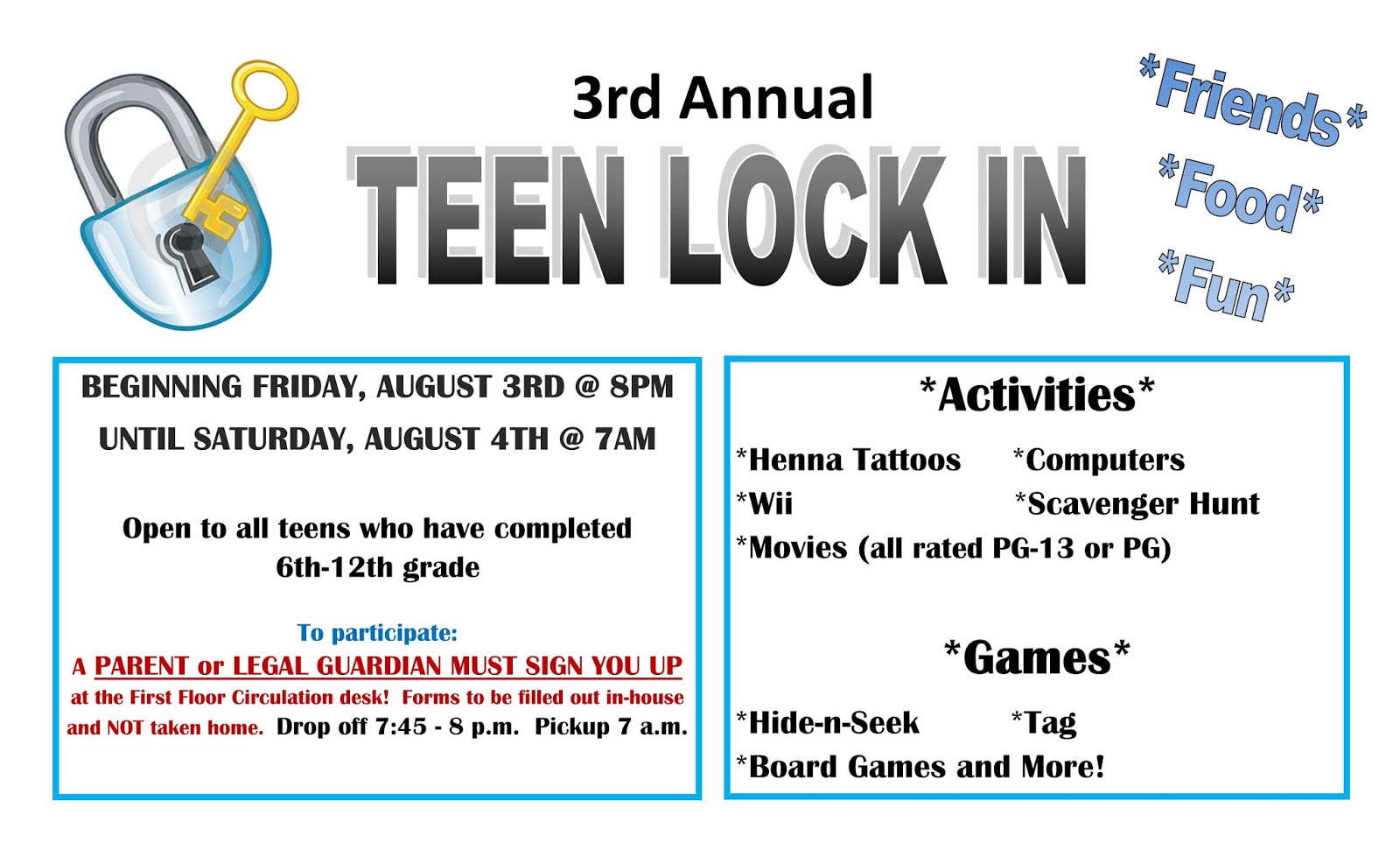 teen lock in activities Jerk off survey