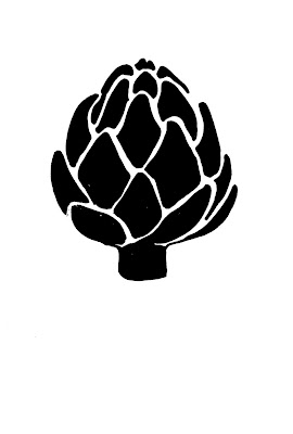 Black and white artichoke image