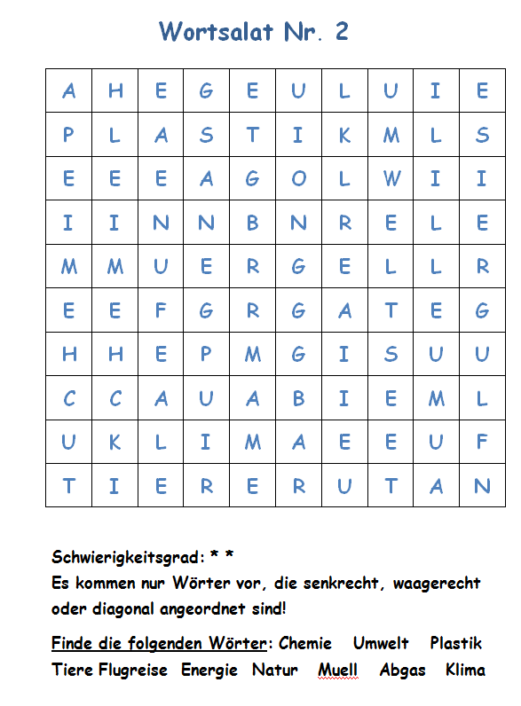 German in Soufli: Wortsalat - Παιχνίδι
