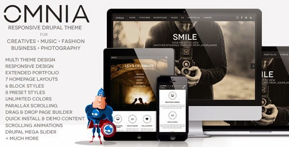Best New Premium Drupal Theme 2015 Omnia Drupal Theme
