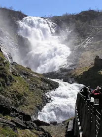 Flåm waterfall circa 2005 on a Norway in a Nutshell trip