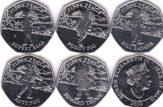 Isle of Man 50 pence 2020 - Centenary of Rupert Bear
