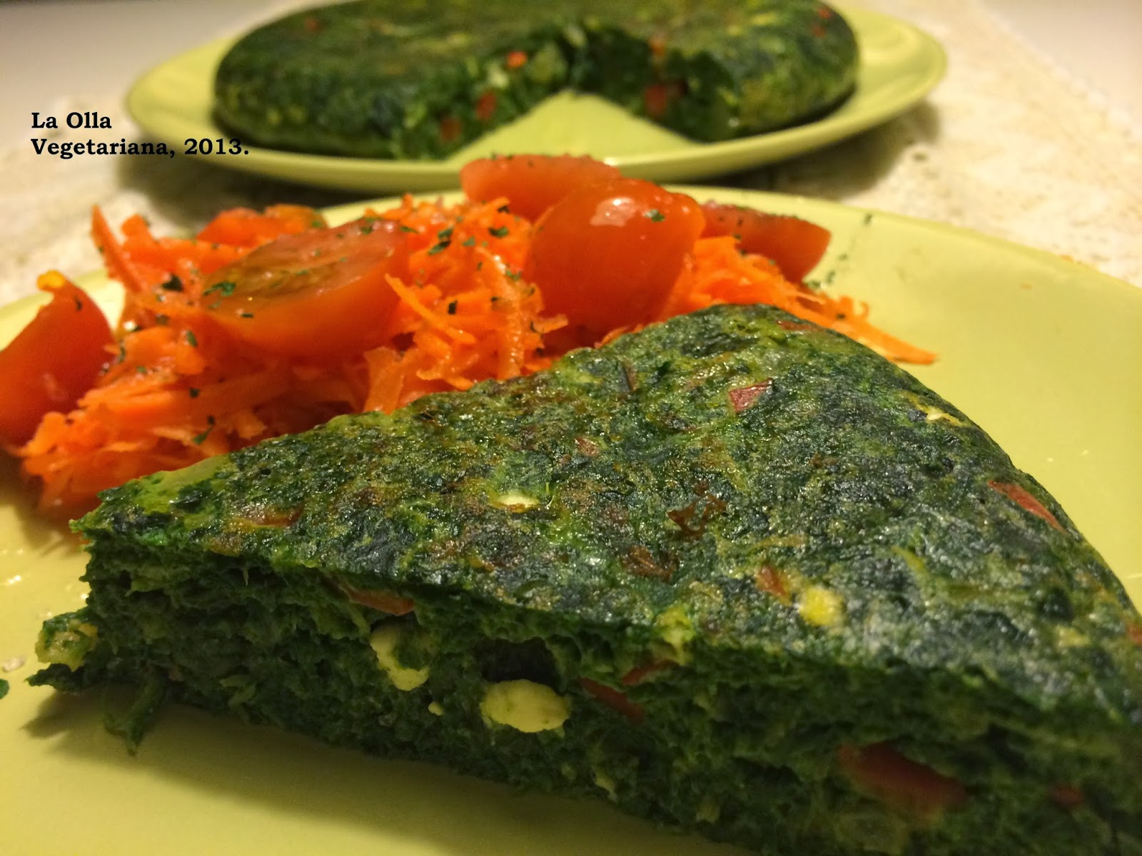 La Olla Vegetariana Tortilla de espinacas y queso Feta.