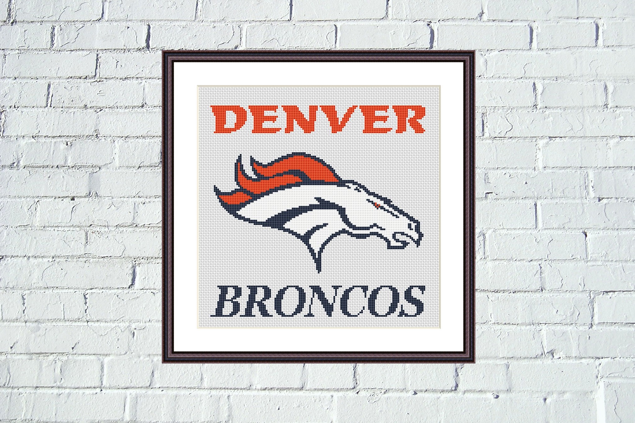 Tango Stitch easy cross stitch designs Denver Broncos cross stitch