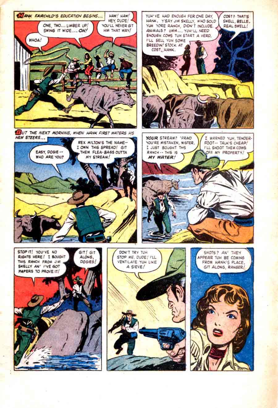 Matt Baker golden age 1950s st. john western comic book page - Texan #5