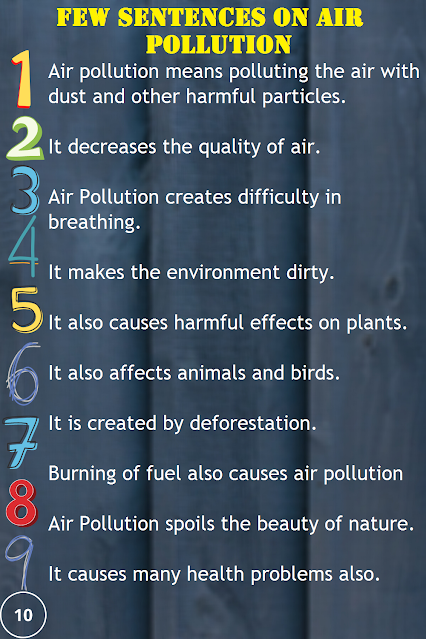 10 Sentences on Air Pollution
