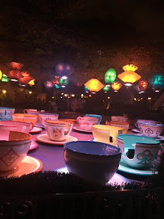 Mad Tea Party Night Time Fantasyland Disneyland