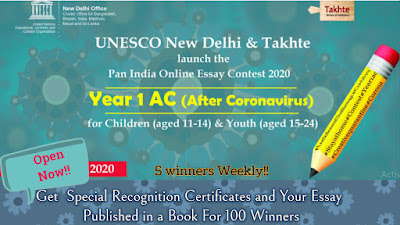 UNESCO and Takhte Year 1 AC (After Coronavirus): Pan India Online Essay Contest 2020’