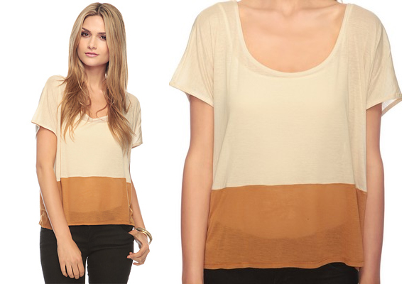 Über Chic for Cheap: Spied: Mustard Colorblock Knit Top