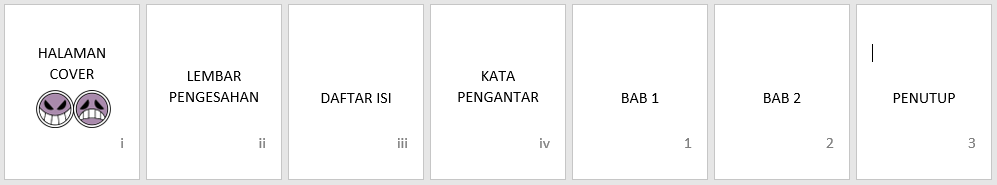 format nomor halaman berbeda dalam satu dokumen