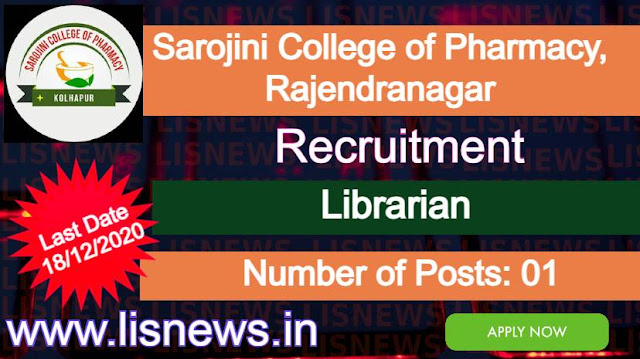 Librarian at Sarojini College of Pharmacy, Rajendranagar